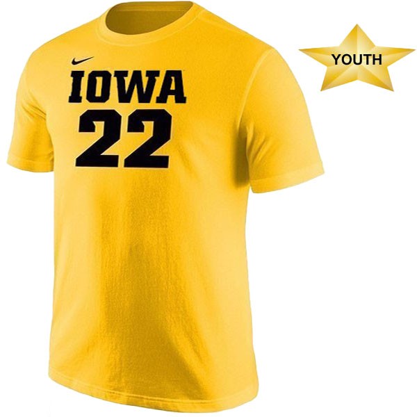 Iowa Hawkeyes Youth Caitlin Clark Gold Tee