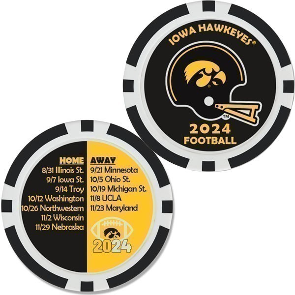 Iowa Hawkeyes 2024 Football Schedule Poker Chip