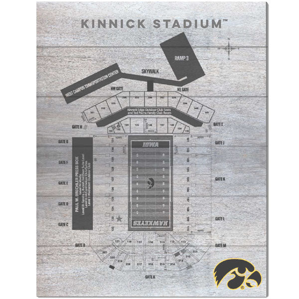 Iowa Hawkeyes Indoor/Outdoor Seating Chart Sign
