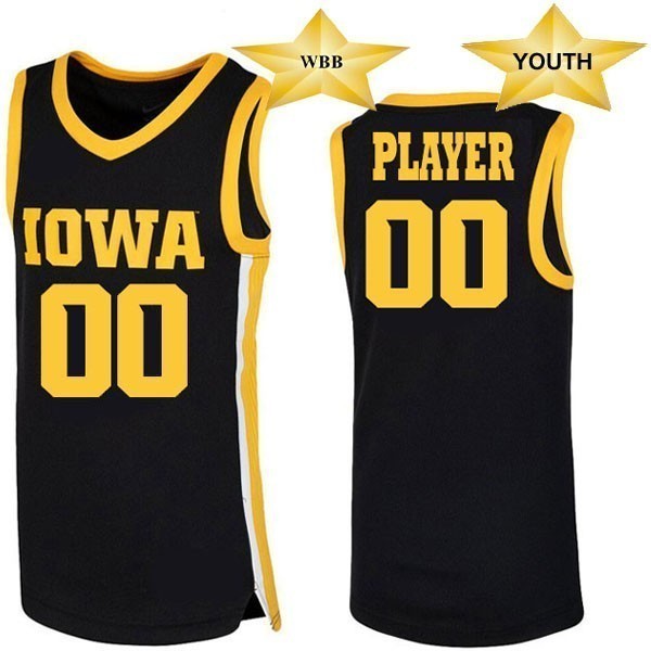 Iowa Hawkeyes Youth WBB Basketball Black Player Jersey