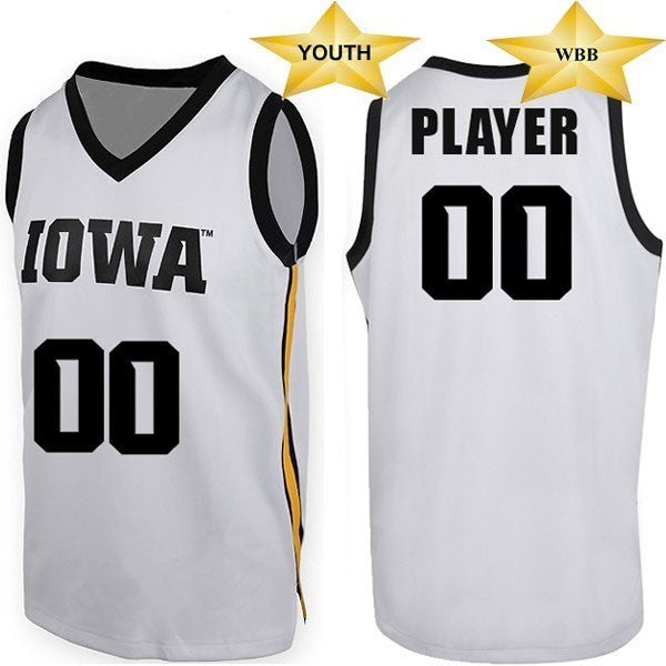Iowa Hawkeyes Youth WBB Basketball White Player Jersey