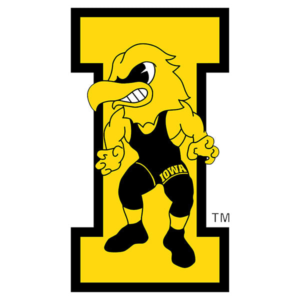 Iowa Hawkeyes 6" Vintage Wrestling Herky Decal-Color