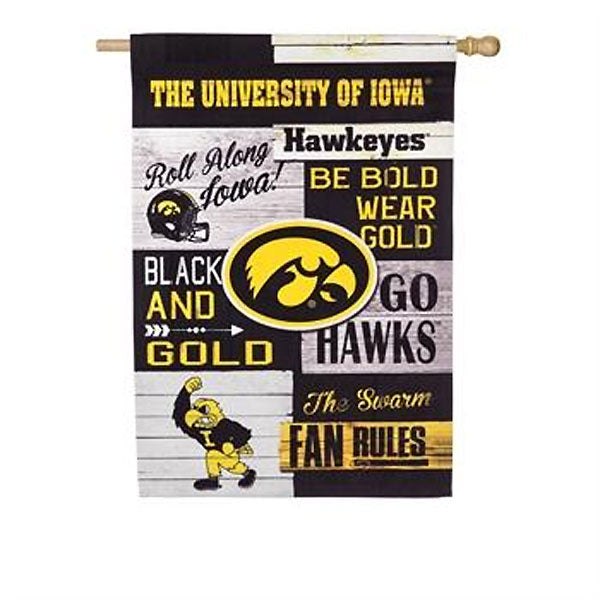 Iowa Hawkeyes Double Sided House Flag