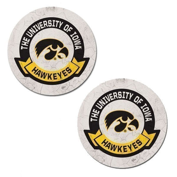 Iowa Hawkeyes Circle Logo Car Coaster Set