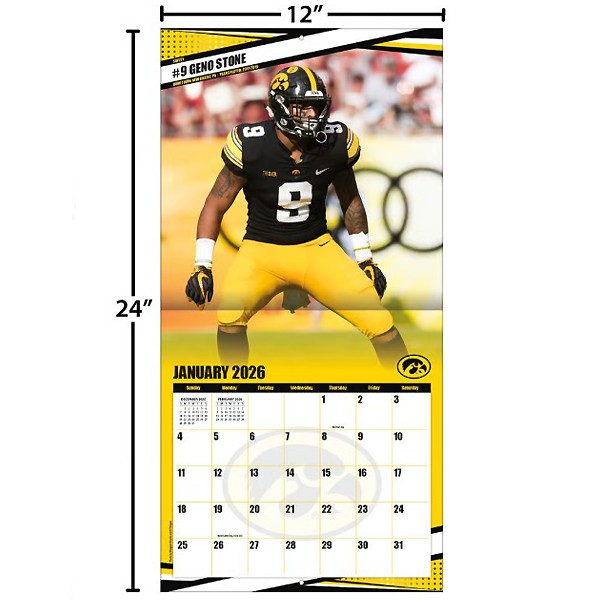 Iowa Hawkeyes 2026 Wall Calendar