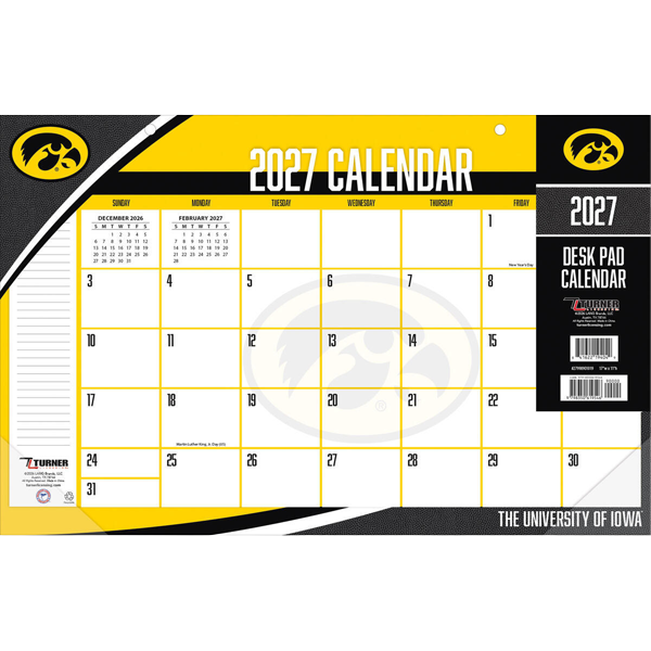 Iowa Hawkeyes 2027 Desk Pad Calendar