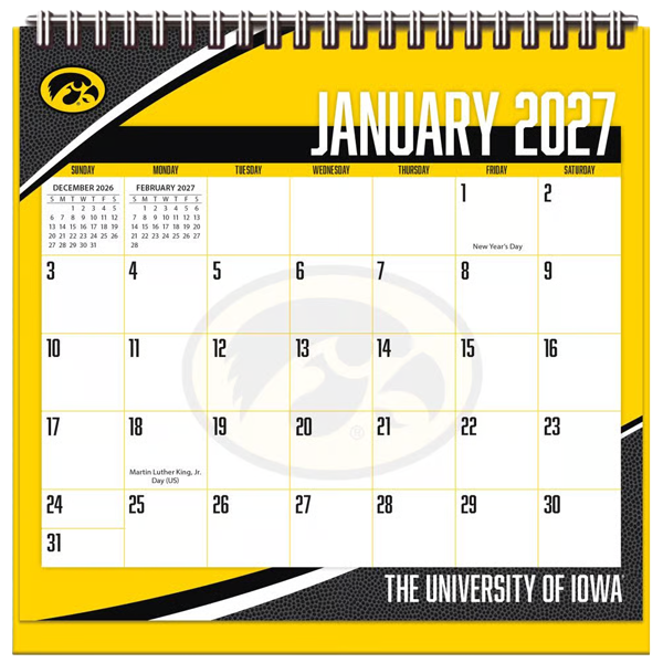 Iowa Hawkeyes 2027 Easel Desk Calendar