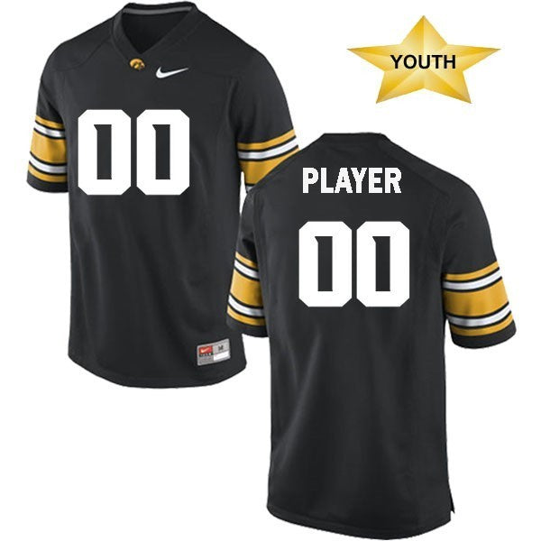 Iowa Hawkeyes Nike Youth Black Football Player Jersey
