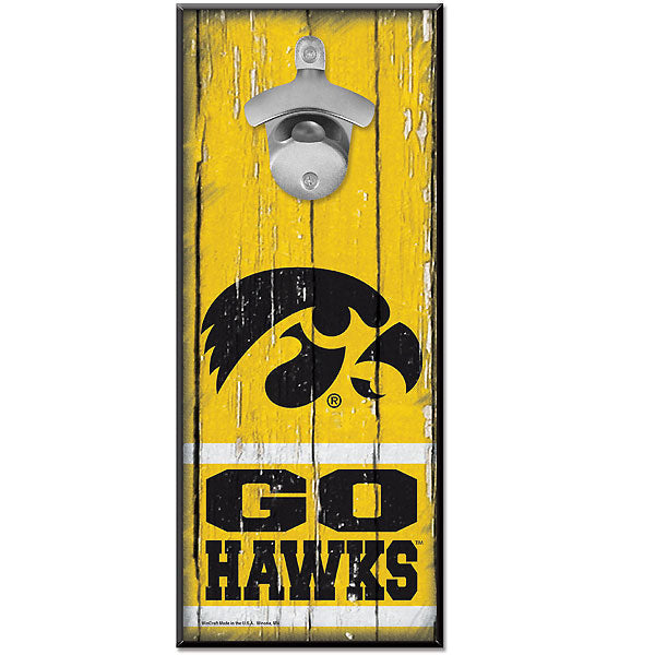 Iowa Hawkeyes Bottle Opener Sign