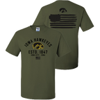 Iowa Hawkeyes Military Green Flag Tee