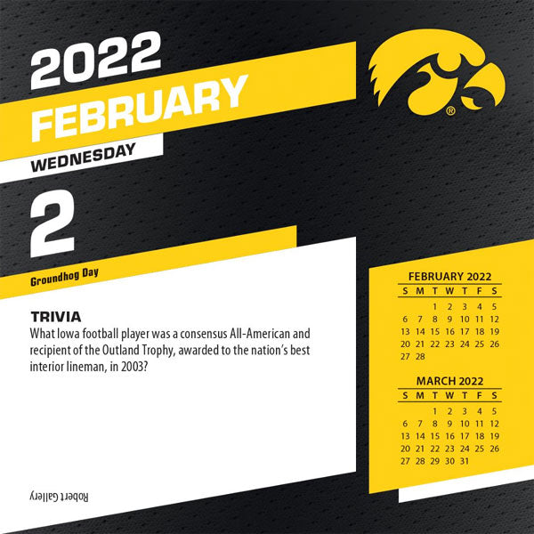 Iowa Hawkeyes 2022 Box Calendar