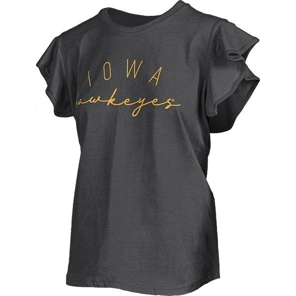 Iowa Hawkeyes Women's Ruffled Sleeve Tee