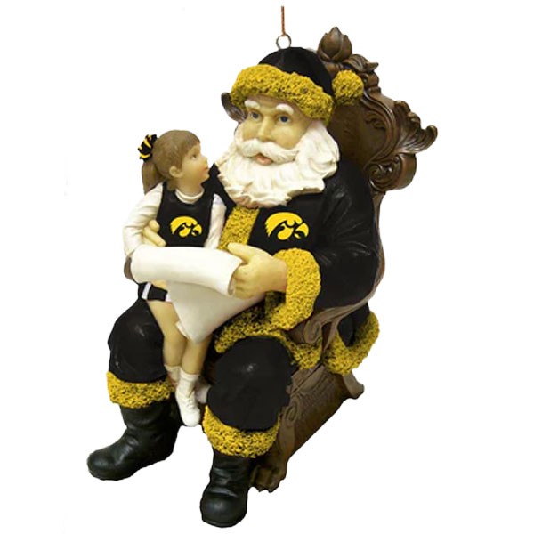 Iowa Hawkeyes Santa Wish Ornament