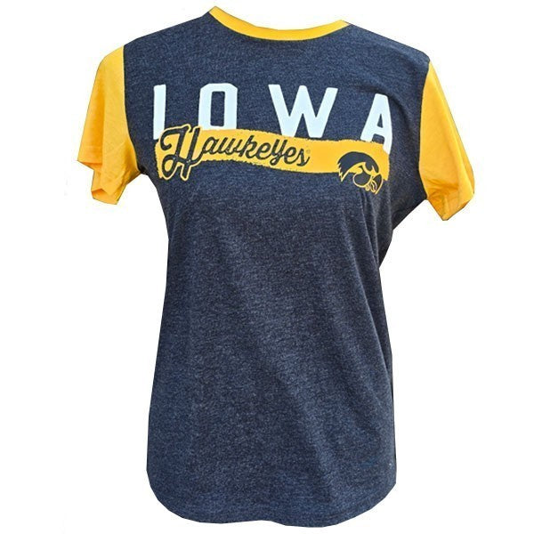 Iowa Hawkeyes Women's Racer Crew Neck Tee