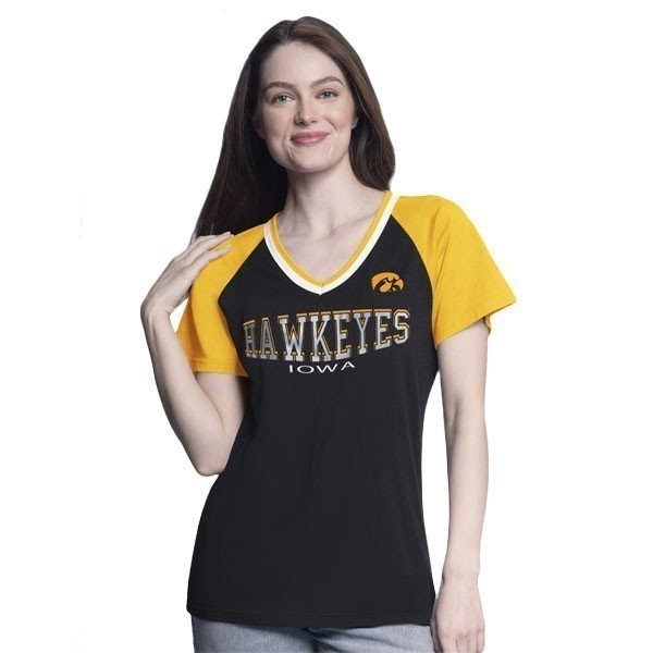 Iowa Hawkeyes Ball Park V-Neck Top