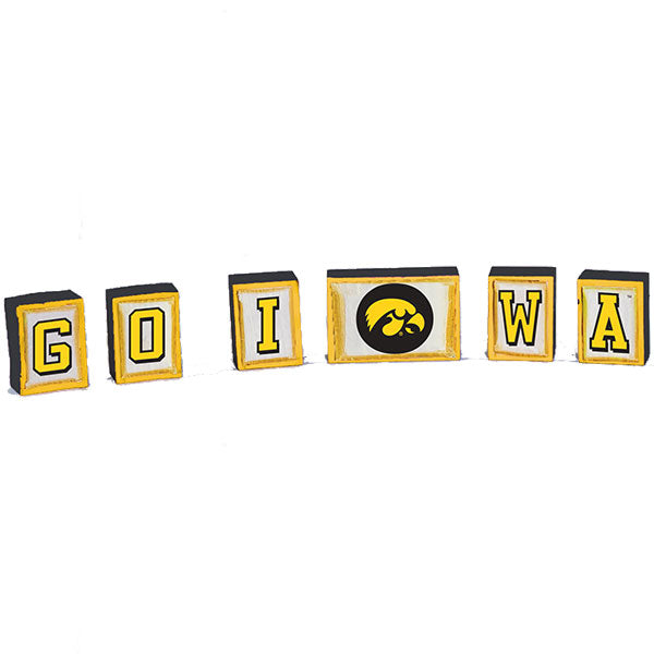 Iowa Hawkeyes Go IOWA Blocks