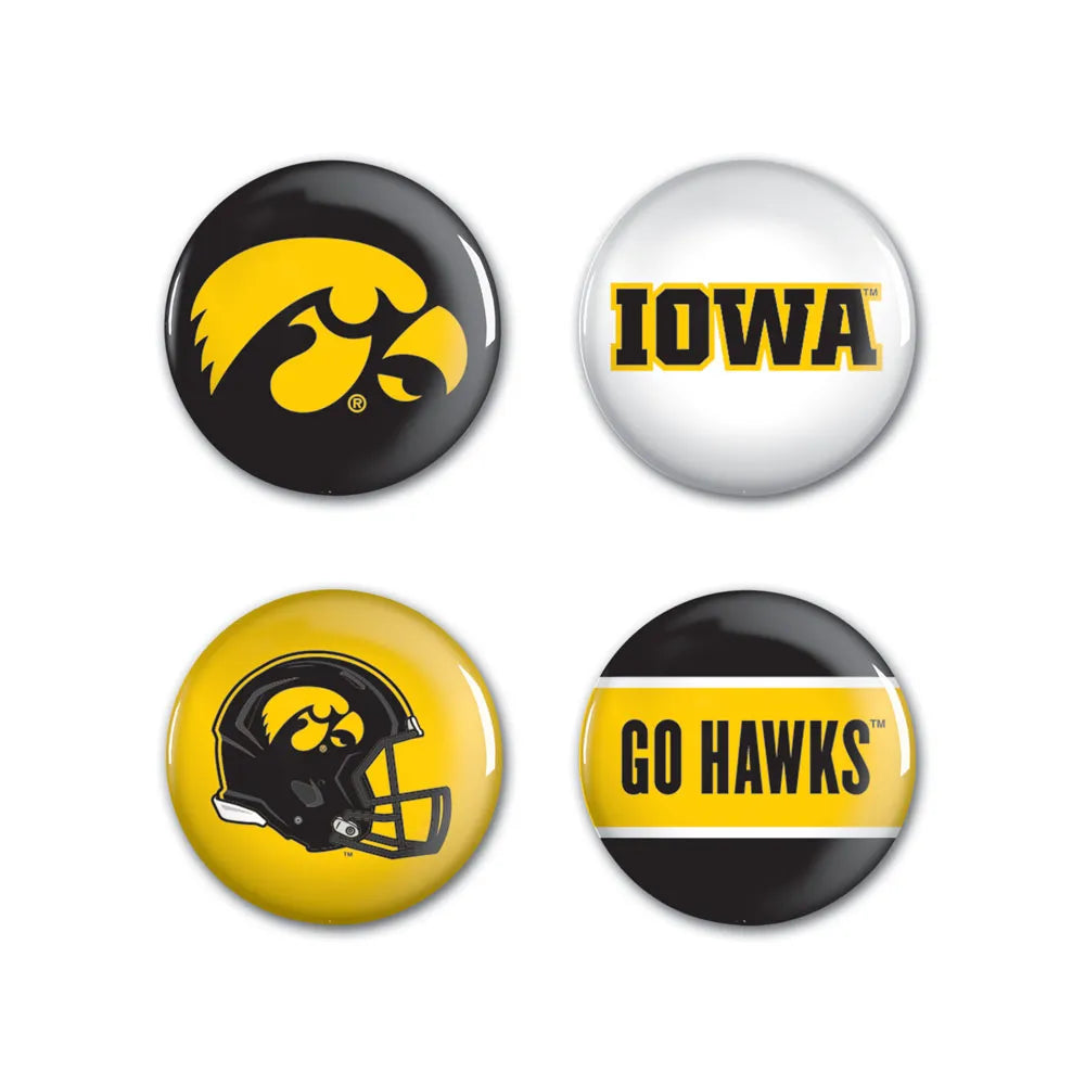 Iowa Hawkeyes Button 4-pack