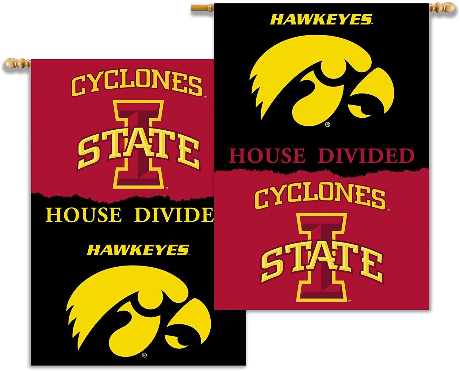 Iowa Hawkeyes House Divided 2-Sided 28" x 40" Banner