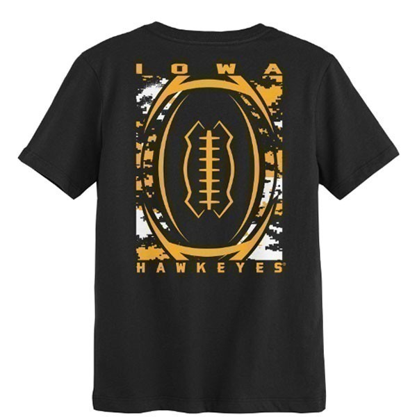 Iowa Hawkeyes Boys 4-7 Camo Football Tee