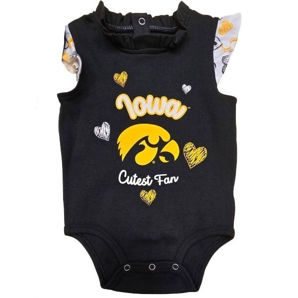 Iowa Hawkeyes Infant Happy Hearts 2PC Creeper Set