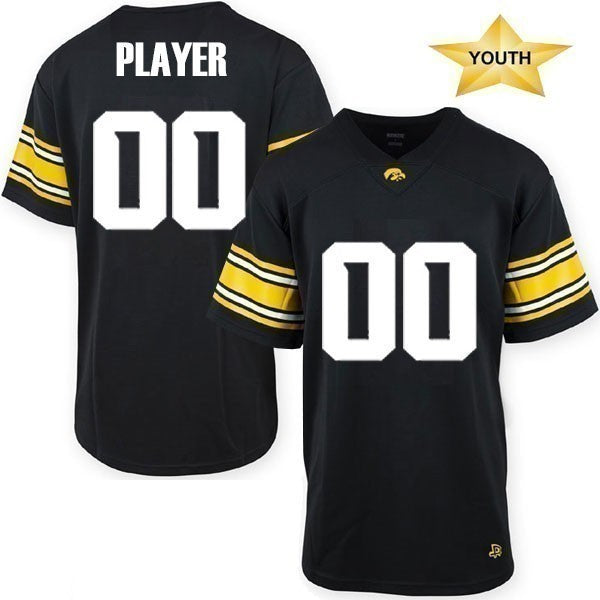 Iowa Hawkeyes Youth Football Black Player Jersey