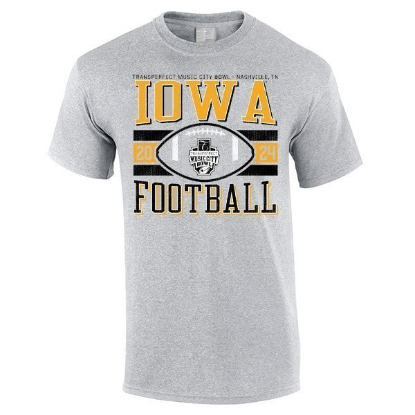 Iowa Hawkeyes 2024 Music City Bowl Grey Tee - Short Sleeve