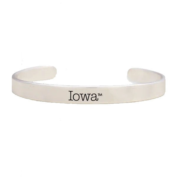 Iowa Hawkeyes Silver Cuff Bracelet