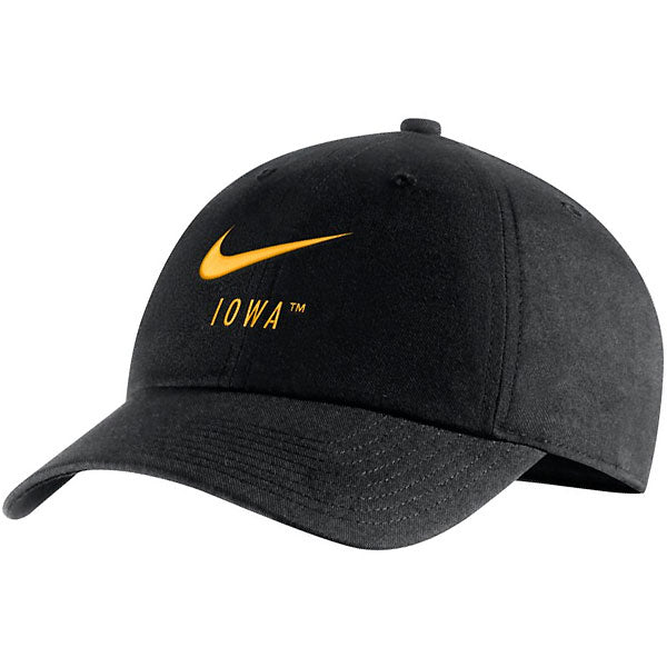 Iowa Hawkeyes H86 Swoosh Black Hat