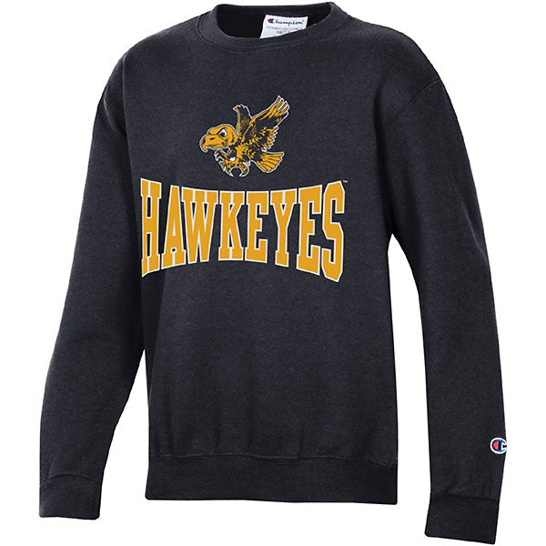 Iowa Hawkeyes Youth Power Blend Black Crew