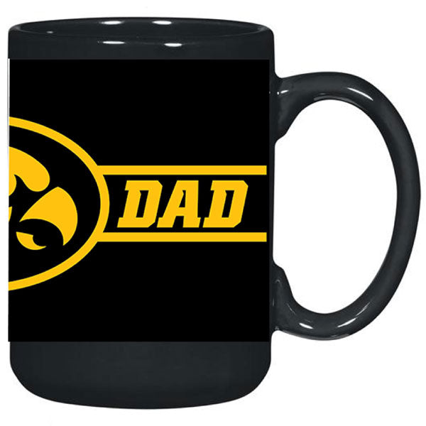 Iowa Hawkeyes Dad Black Mug