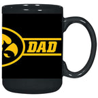 Iowa Hawkeyes Dad Black Mug