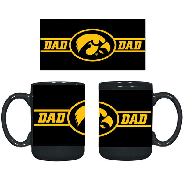 Iowa Hawkeyes Dad Black Mug