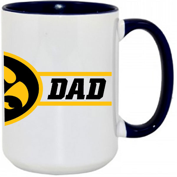 Iowa Hawkeyes Dad White Mug