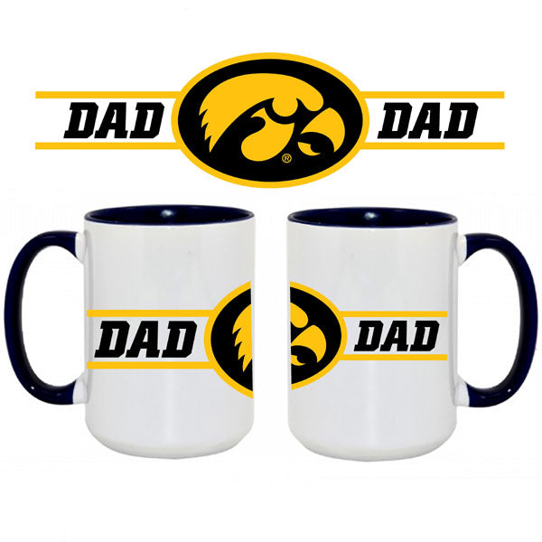 Iowa Hawkeyes Dad White Mug