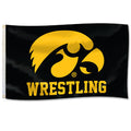 Iowa Hawkeyes Wrestling Tigerhawk Logo Flag