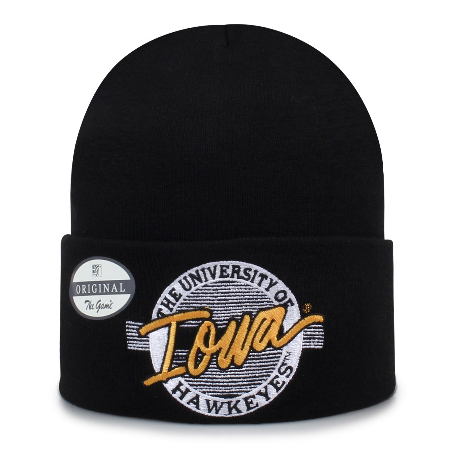 G1989 Knit Hat Circle Print Black