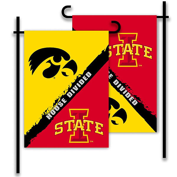 Iowa Hawkeyes House Divided Garden Flag