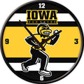 Iowa Hawkeyes Mascot Herky Stripe Clock