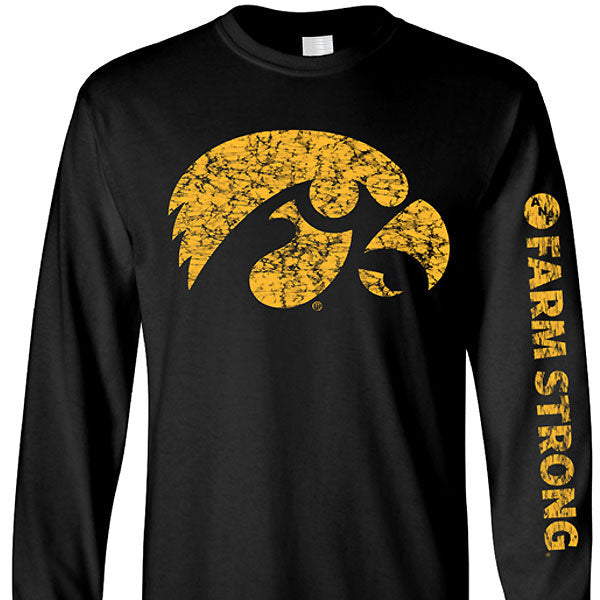 Iowa Hawkeyes Farm Strong Big Logo L/S Tee