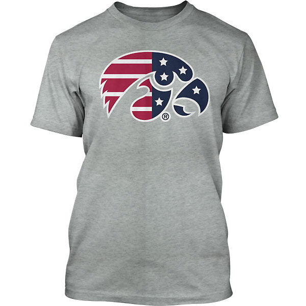 Iowa Hawkeyes Patriotic Tee - Lt Grey