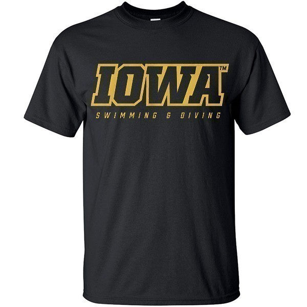 Iowa Hawkeyes Swimming and Diving IOWA Tee - Short Sleeve