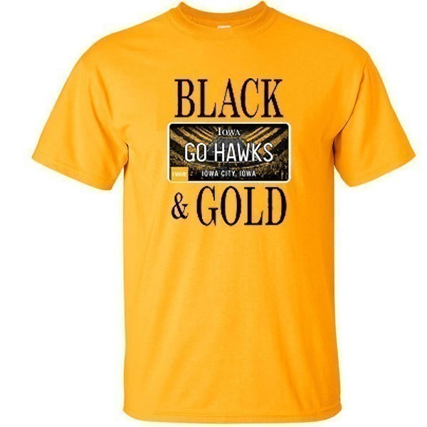 Iowa Hawkeyes Plate Gold Tee