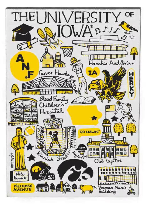 IOWA HAWKEYES 8' ROLL GASH WRAPPING PAPER