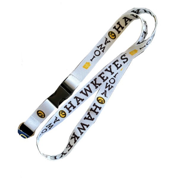 Iowa Hawkeyes White Lanyard