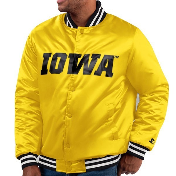 Iowa Hawkeyes Cross Bronx Satin Jacket