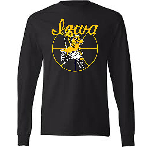 Iowa Hawkeyes Basketball Black Shirt - Long Sleeve