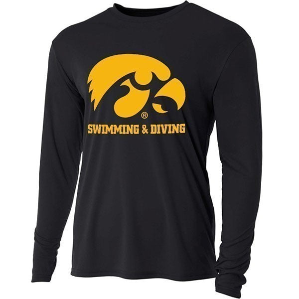 Iowa Hawkeyes Swimming and Diving Long Sleeve Tee - Black