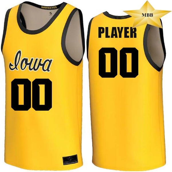 Iowa Hawkeyes MBB Basketball Gold Player Jersey