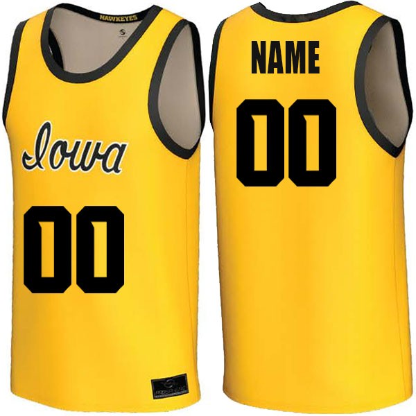 Iowa Hawkeyes Custom Gold Basketball Jersey
