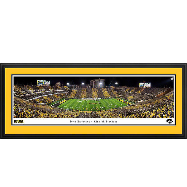 Iowa Hawkeyes 2019 Panoramic Picture - Kinnick Stadium at Night - Deluxe Frame